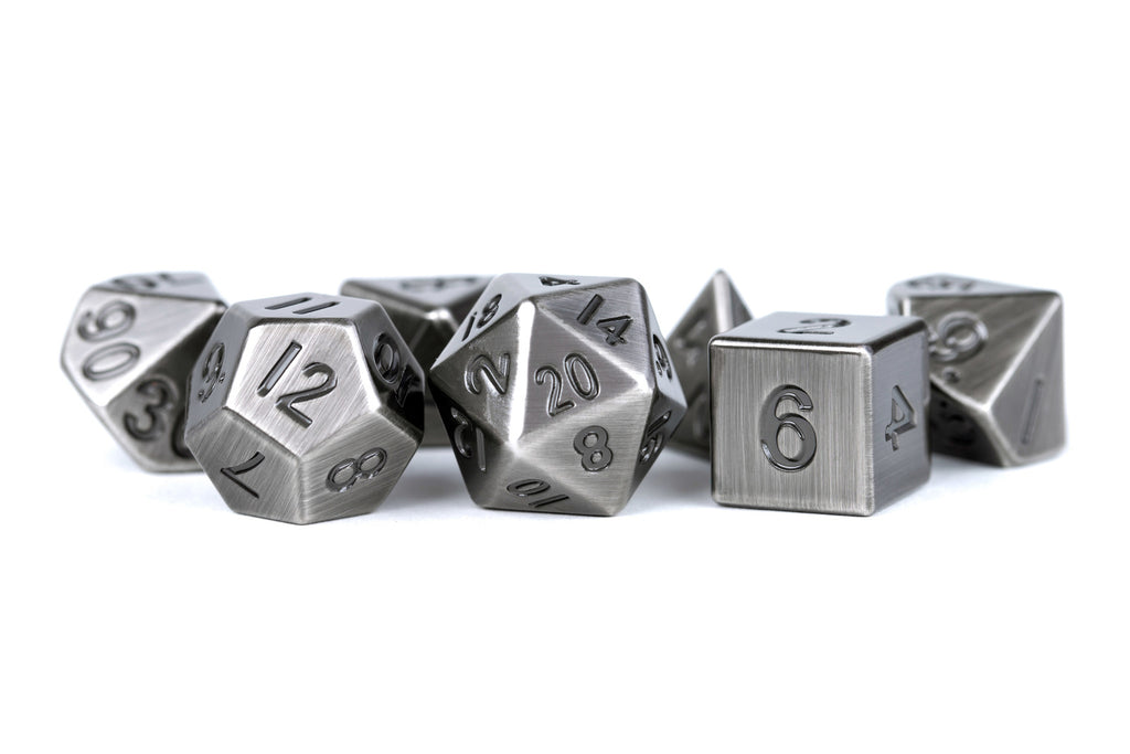 MDG: Metal Dice - Antique Silver 16mm Poly Set