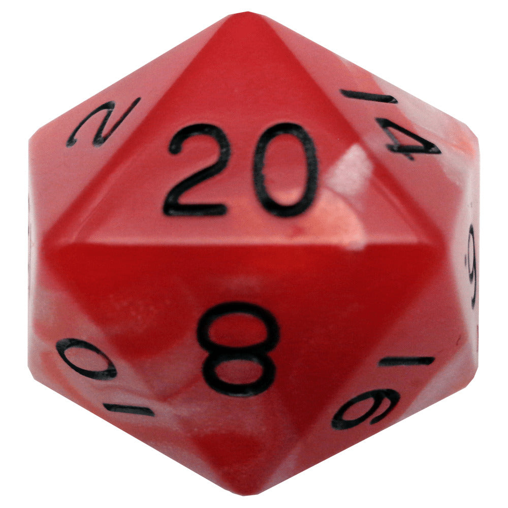 MDG: Mega Acrylic d20 - Combo Attack Red/White w/ Black Numbers