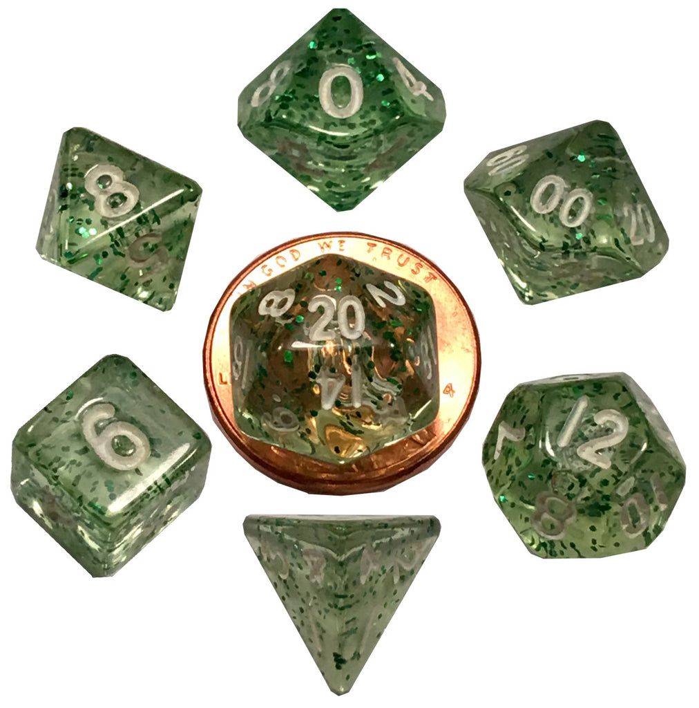 MDG: Mini Polyhedral Dice Set - Ethereal Green