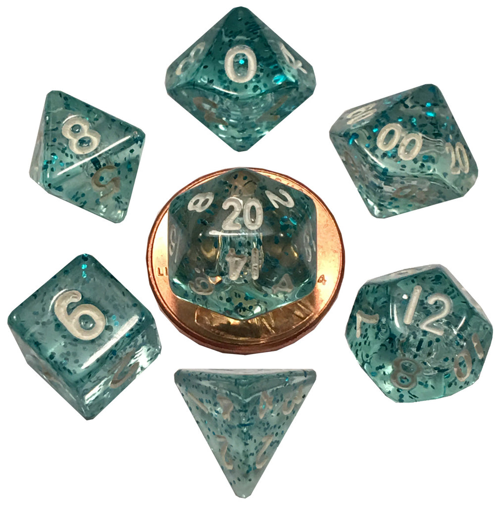 MDG: Mini Polyhedral Dice Set - Ethereal Light Blue