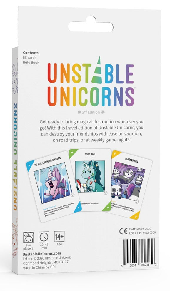 Unstable Unicorns: Travel Edition Board Game