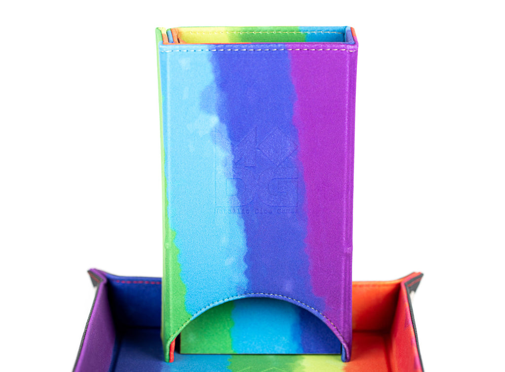 MDG: Fold Up Velvet Dice Tower - Watercolor Rainbow