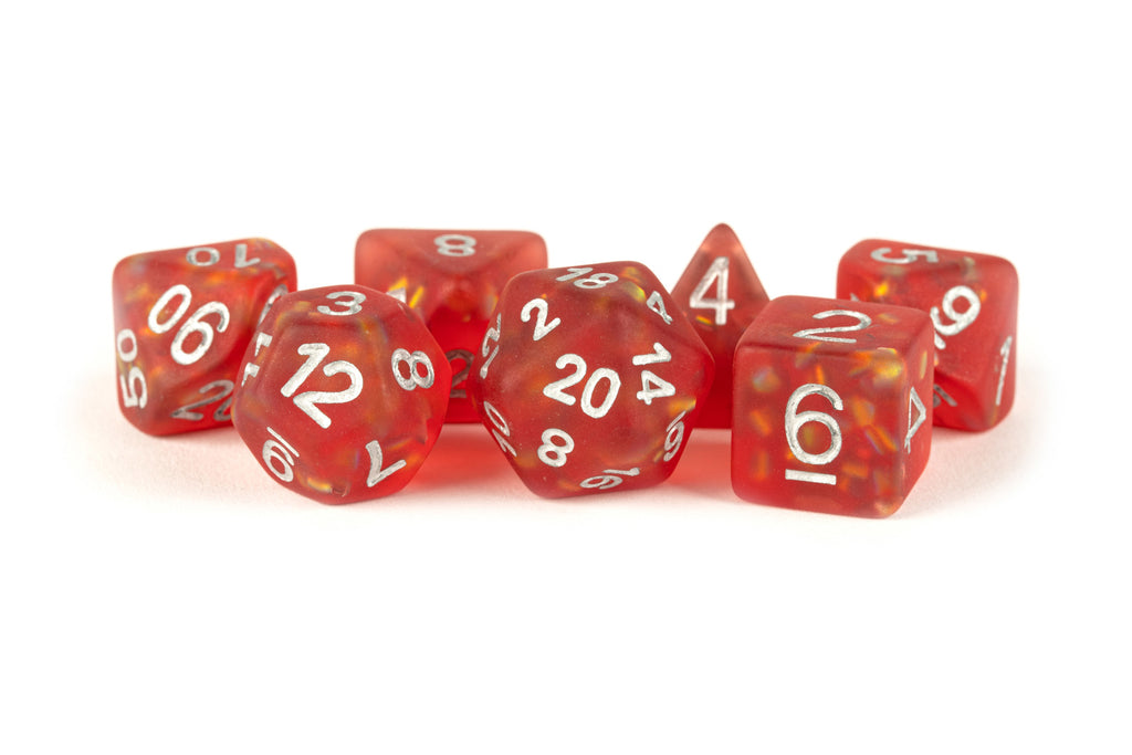 MDG: Resin Polyhedral Dice Set - Icy Opal Red