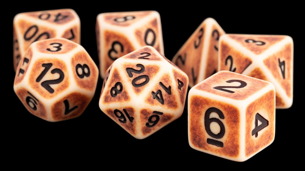 MDG: Resin Polyhedral Dice Set - Ancient Brown