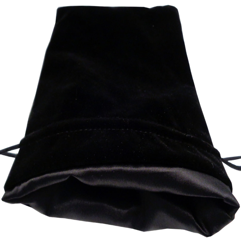 MDG: Dice Bag Large Black Velvet with Black Satin Lining
