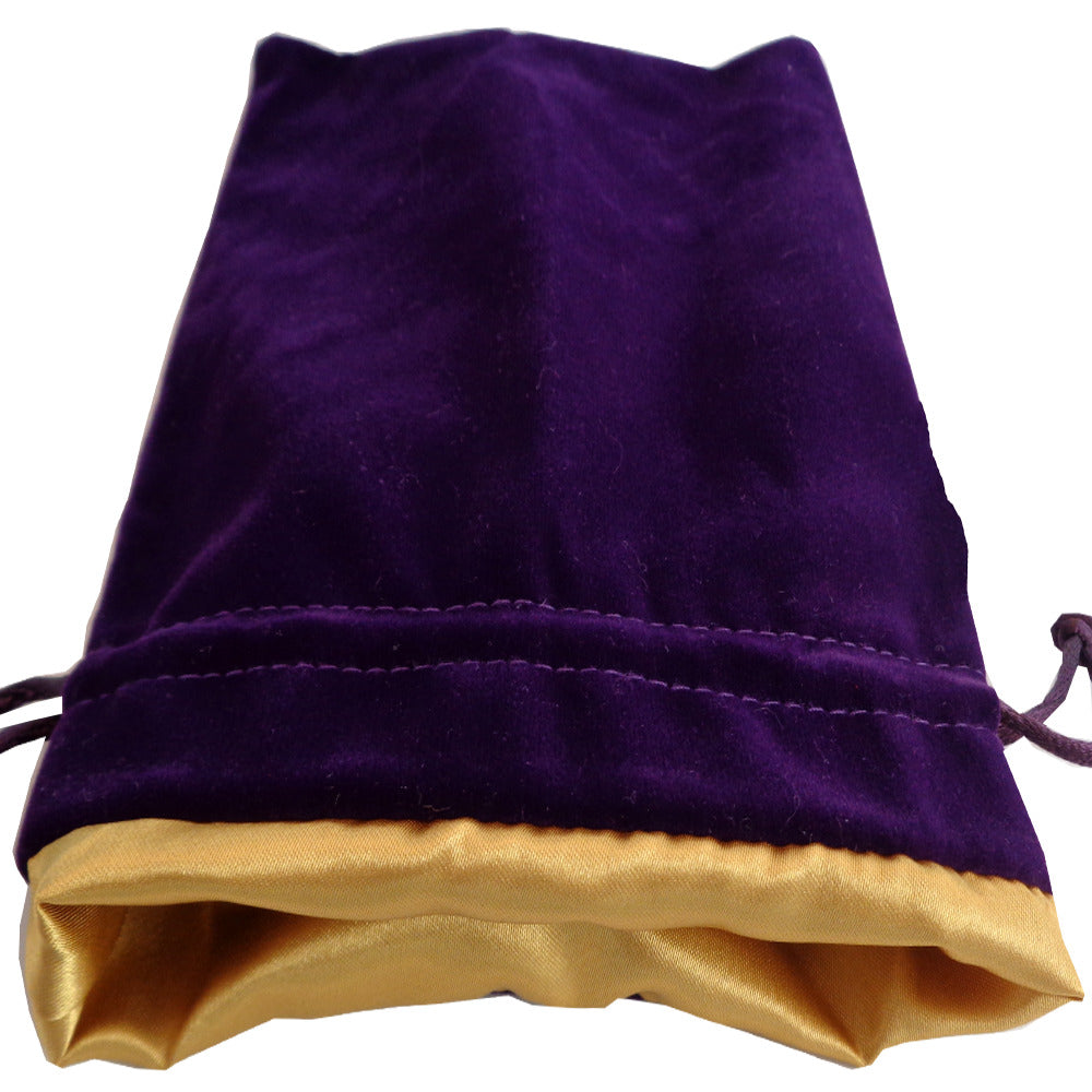 MDG: Dice Bag Large Purple Velvet with Gold Satin Lining