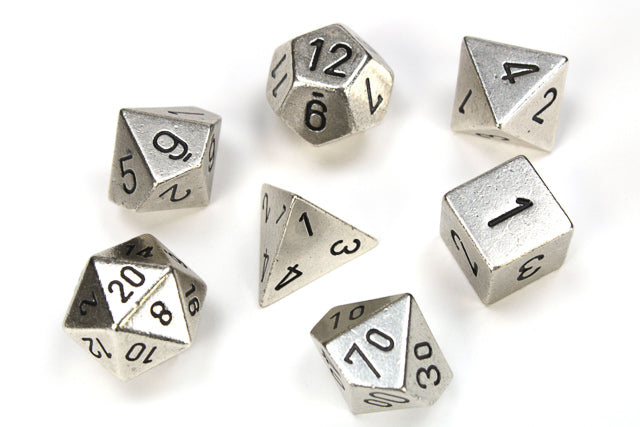 Chessex: Metal Polyhedral 7-Die Set - Silver