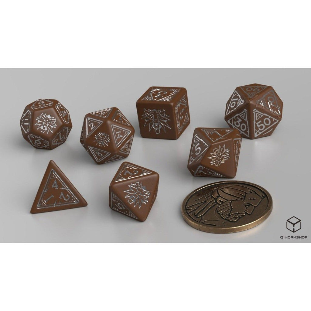 Q Workshop: The Witcher Dice Set Geralt - The Roach's Companion Dice Set with coin