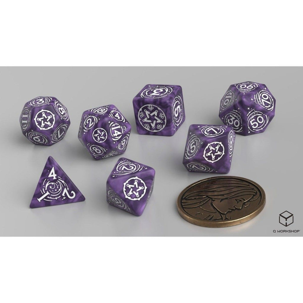 Q Workshop: The Witcher Dice Set Yennefer - Lilac and Gooseberries Dice Set with coin