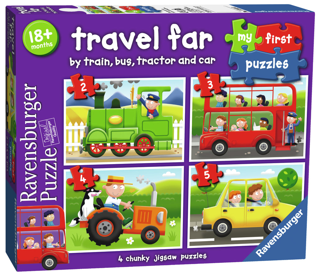 Ravensburger: My First Puzzles - Travel Far by Train, Bus, Tractor and Car Board Game