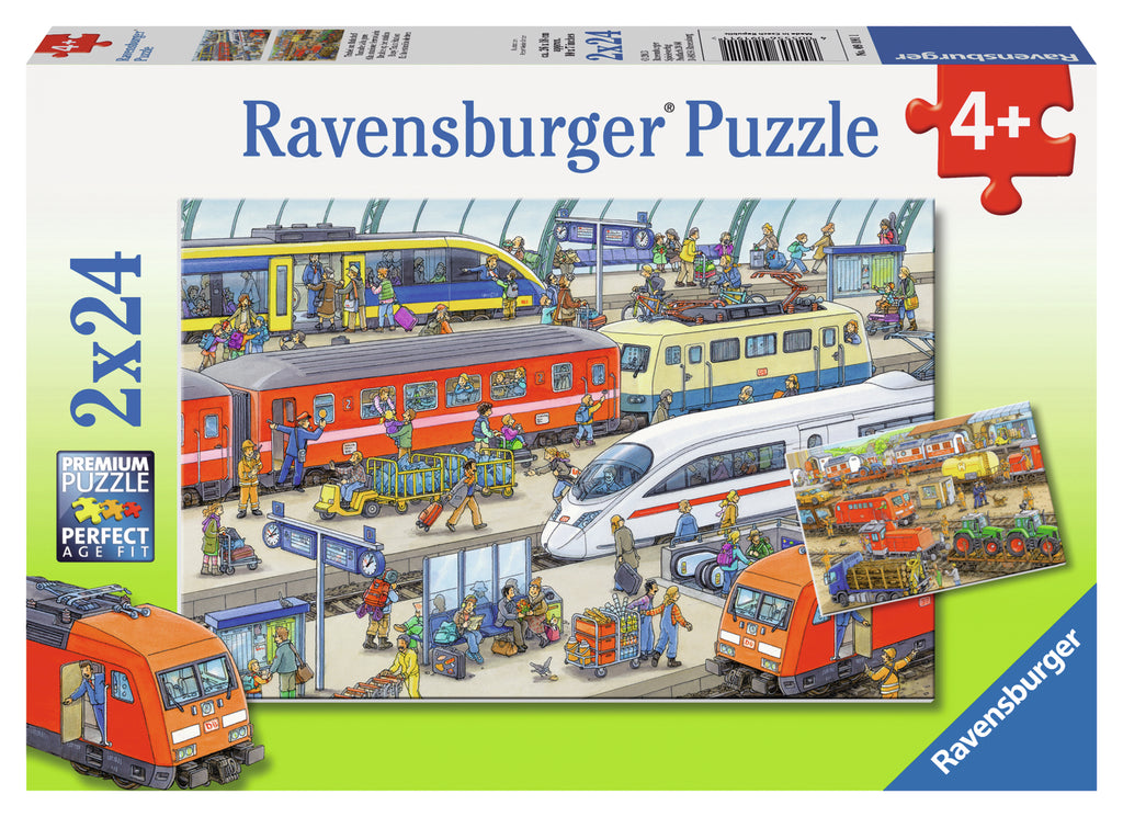 Ravensburger: Busy Train Station (2x24pc Jigsaws) Board Game