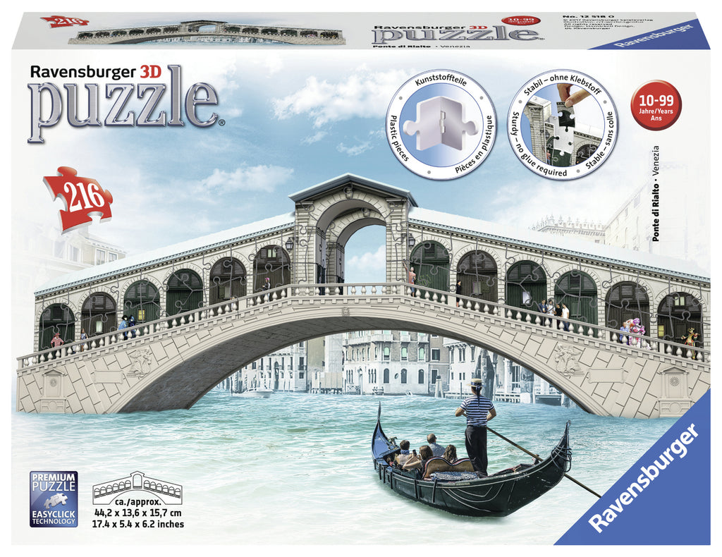 Ravensburger: 3D Puzzle - Venice's Rialto Bridgen (216pc Jigsaw) Board Game