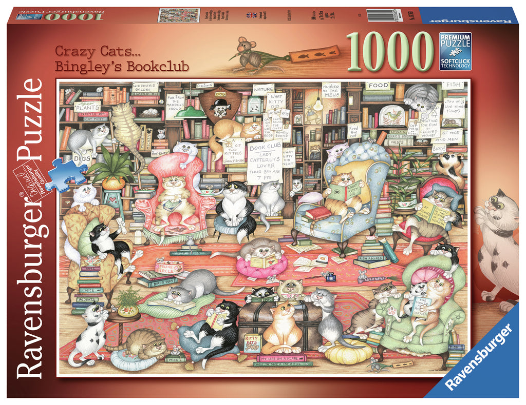 Ravensburger: Crazy Cats - Bingley's Bookclub (1000pc Jigsaw) Board Game