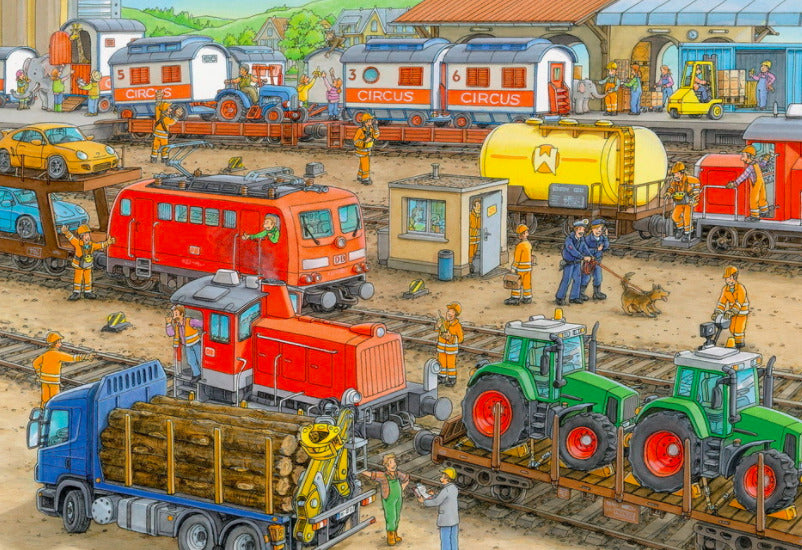 Ravensburger: Busy Train Station (2x24pc Jigsaws) Board Game