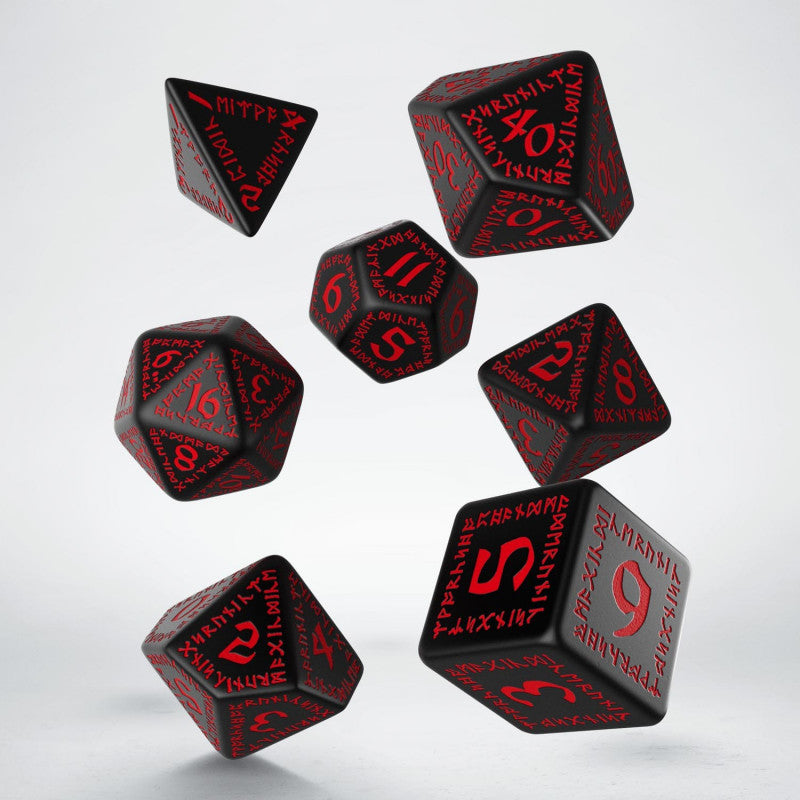 Q Workshop: Runic Black & Red Dice Set