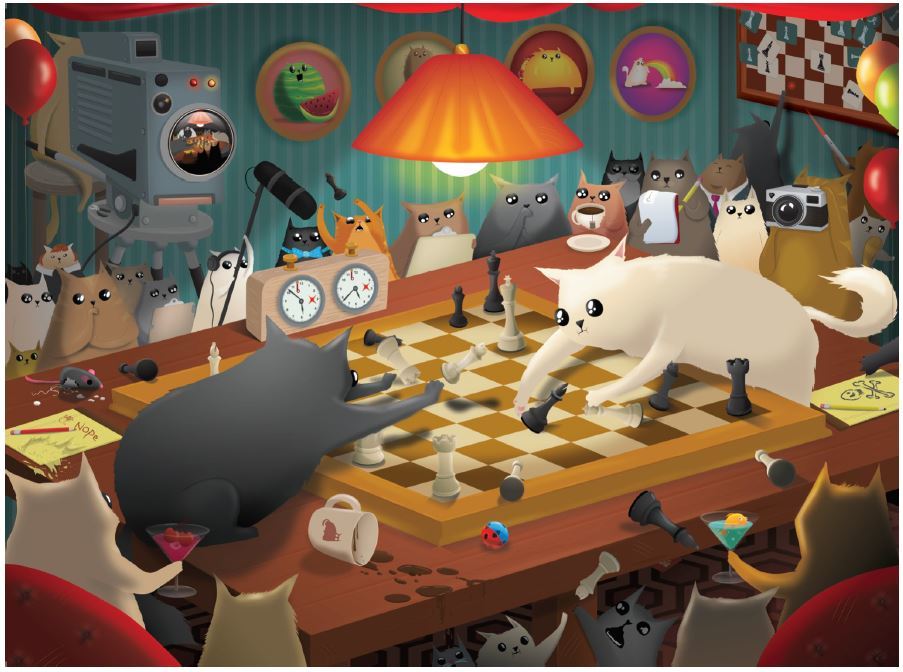 Exploding Kittens: Cats Playing Chess (1000pc Jigsaw) Board Game