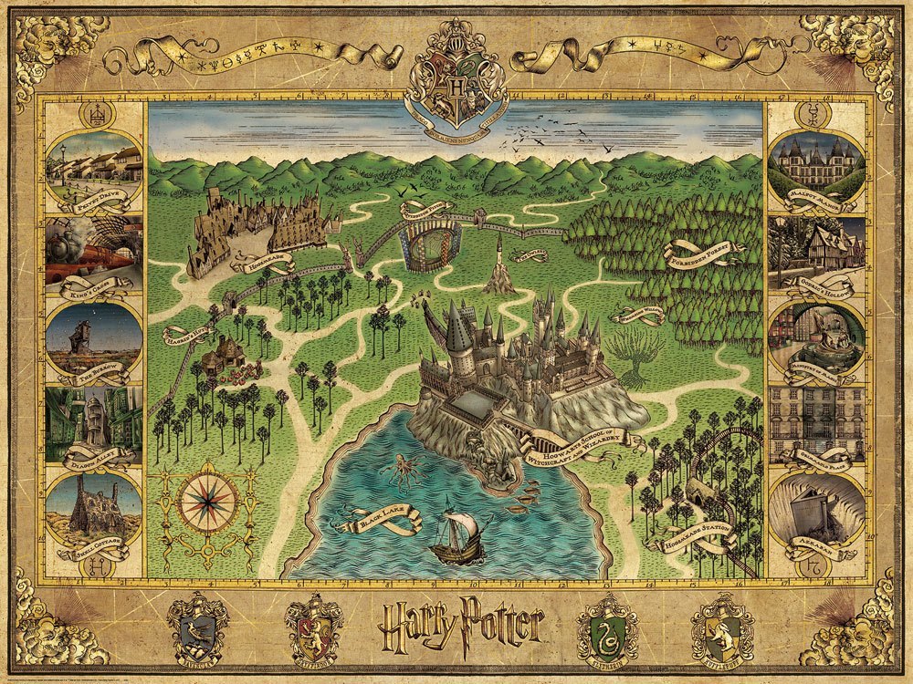 Ravensburger: Harry Potter - Hogwarts Map (1500pc Jigsaw) Board Game