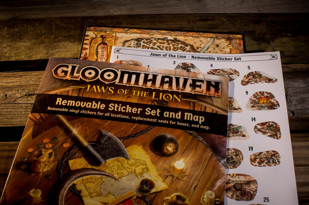 Gloomhaven: Jaws of the Lion Removable Sticker Set and Map Board Game