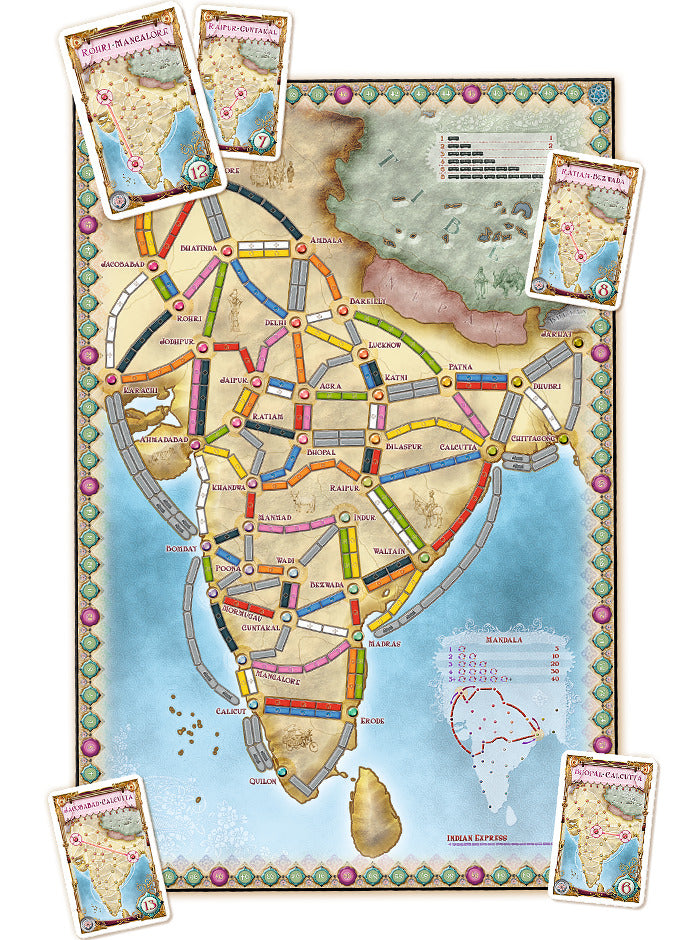 Ticket to Ride: India & Switzerland (Board Game Expansion Maps)