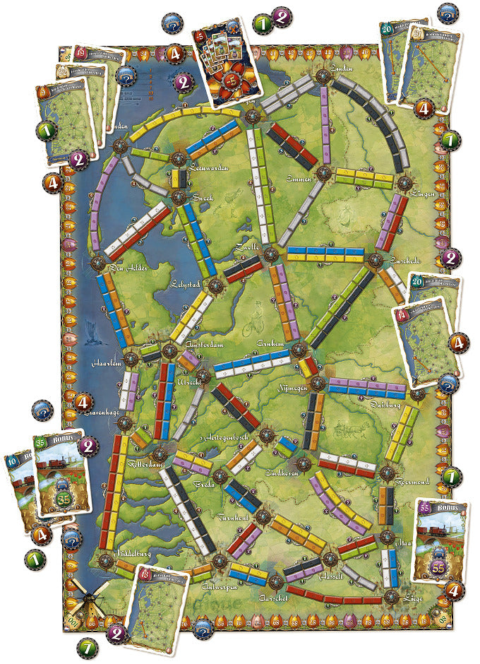 Ticket to Ride: Nederland (Board Game Expansion Map)