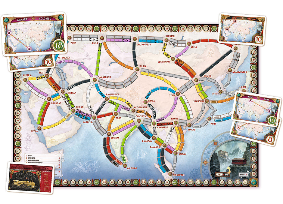 Ticket to Ride: Asia & Legendary Asia (Board Game Expansion Maps)