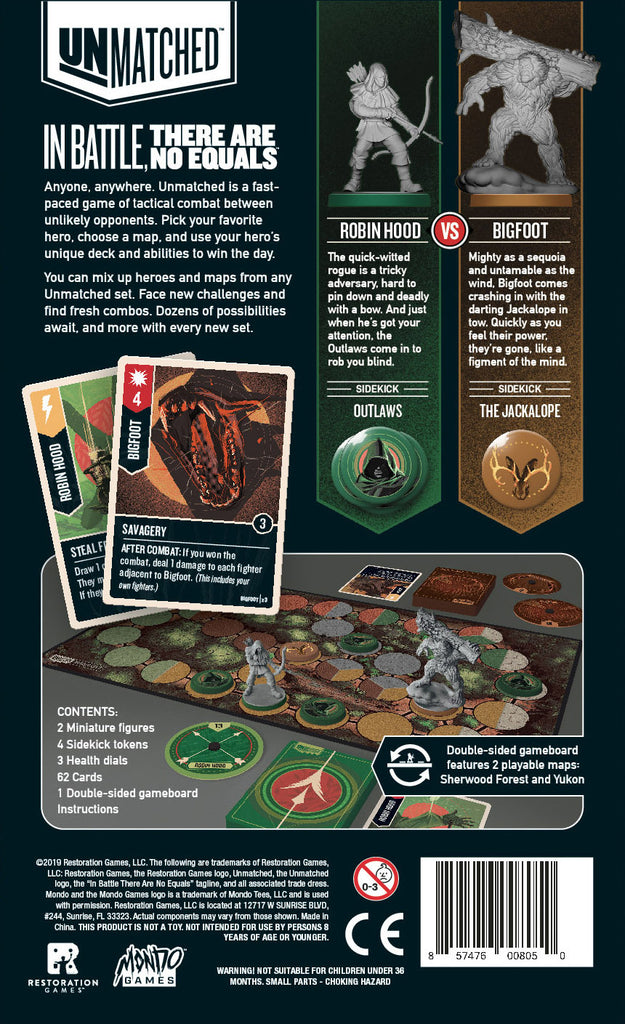 Unmatched: Robin Hood vs Bigfoot Board Game