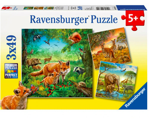 Ravensburger: Animals of the Earth (3x49pc Jigsaws) Board Game