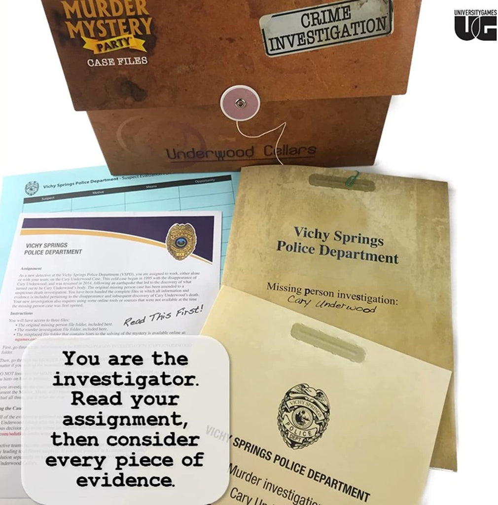 Murder Mystery Party Case Files: Underwood Cellars Board Game