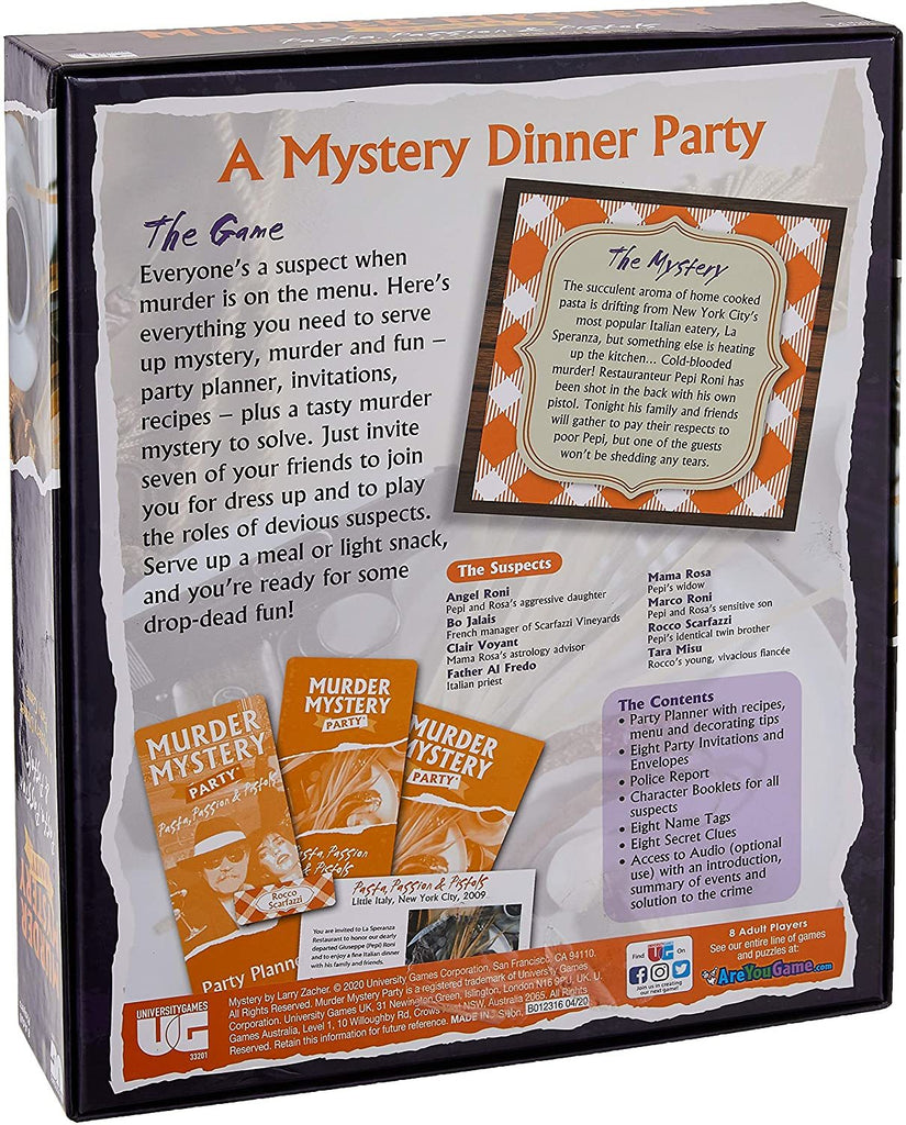 Murder Mystery Party: Pasta, Passion & Pistols (Board Game)