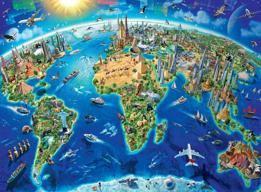 Ravensburger: World Landmarks Map (300pc Jigsaw) Board Game