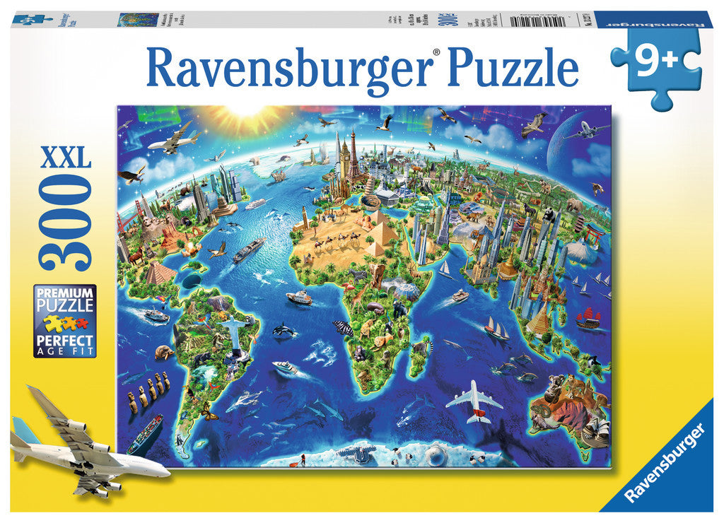 Ravensburger: World Landmarks Map (300pc Jigsaw) Board Game