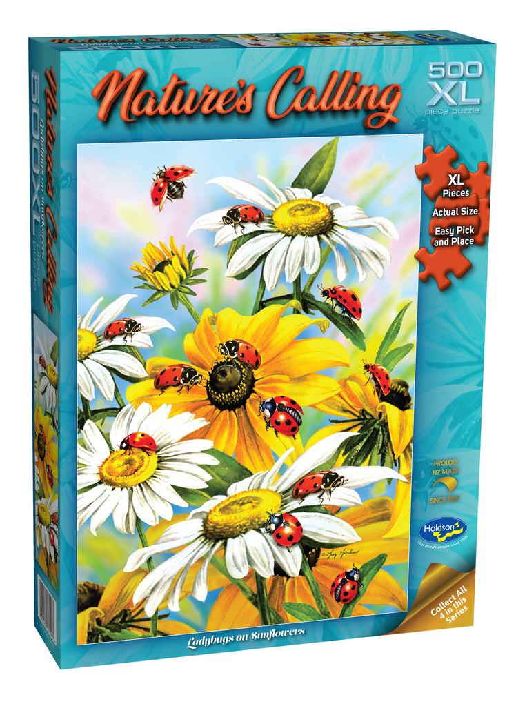 Nature's Calling: Ladybugs on Sunflower (500pc Jigsaw) Board Game