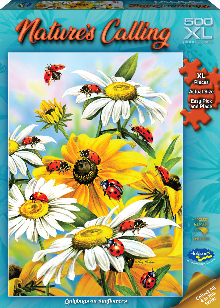 Nature's Calling: Ladybugs on Sunflower (500pc Jigsaw) Board Game