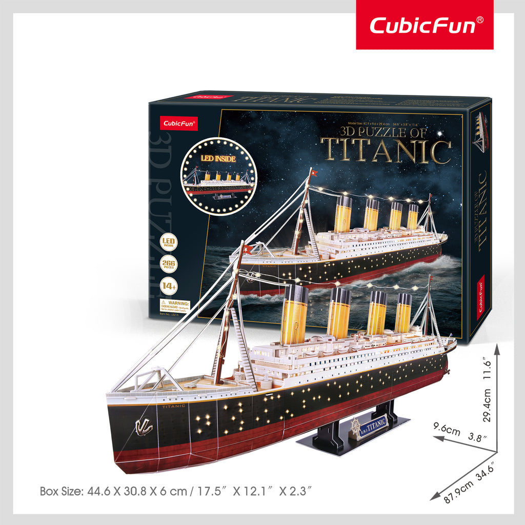 3D Puzzle: Titanic (Large) w/ LED Lights (266pc) Board Game