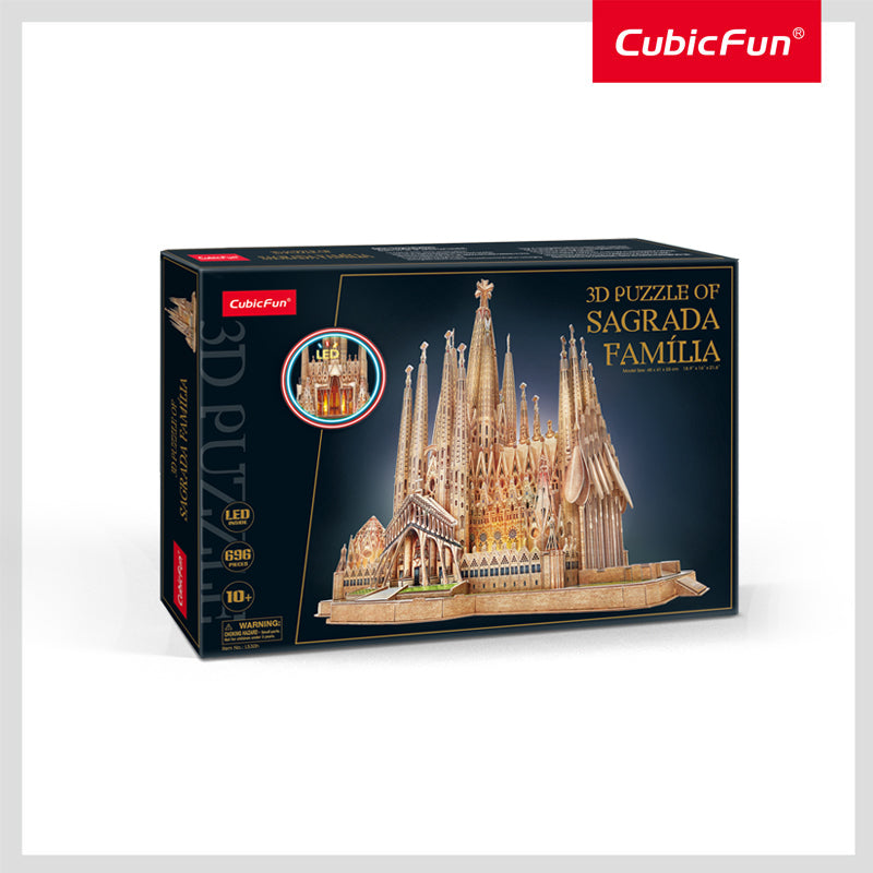 3D Puzzle: Sagrada Familia (Large) w/ LED Lights (696pc) – The Board Gamer  AU
