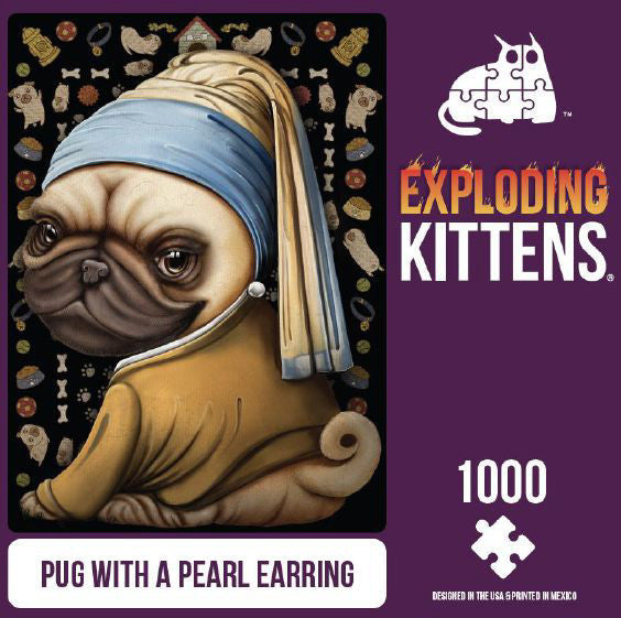 Exploding Kittens - Pug with a Pearl Earring (1000pc Jigsaw) Board Game
