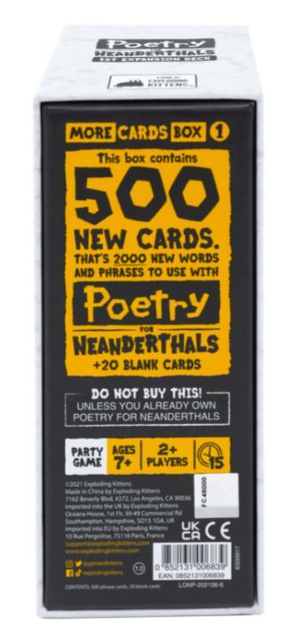 Poetry for Neanderthals: More Cards Box 1 (Board Game Expansion)