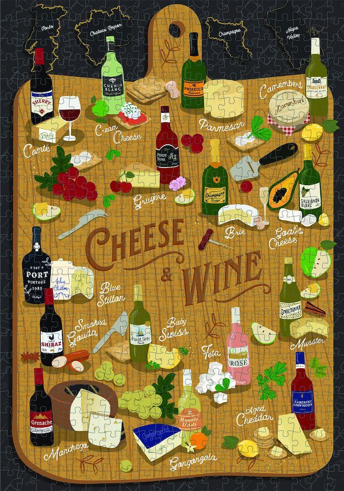 Cheese & Wine Jigsaw Puzzle (500pc) Board Game