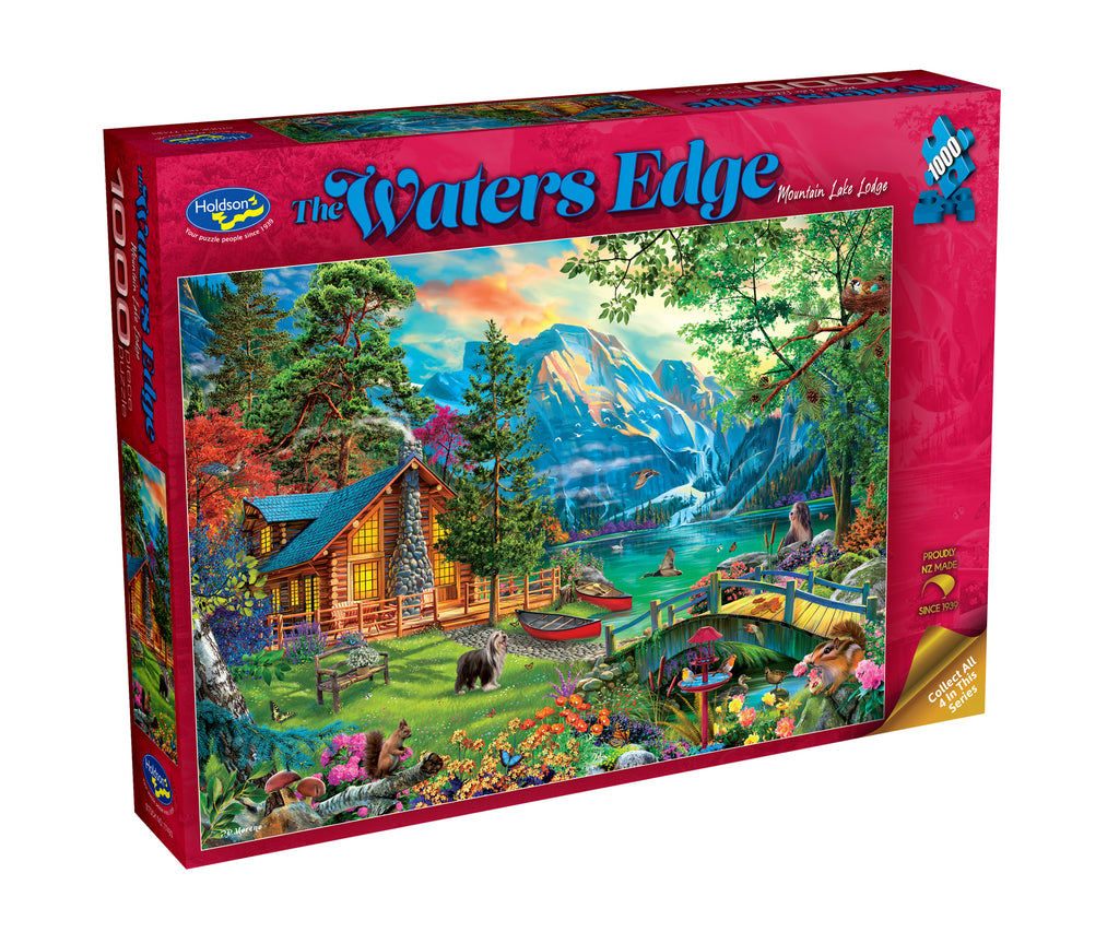 The Water's Edge: Mountain Lake Lodge (1000pc Jigsaw) Board Game