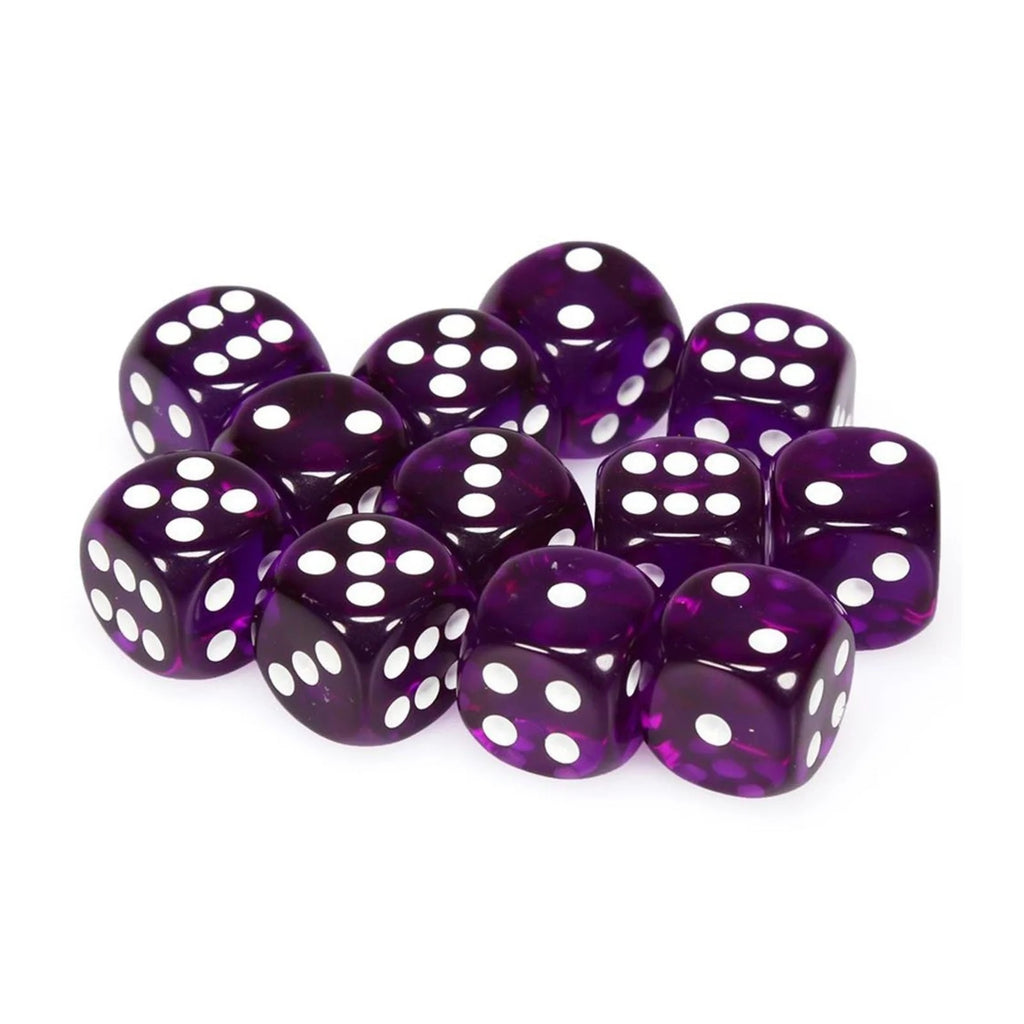 Chessex: Translucent 16mm D6 Block - Purple/White