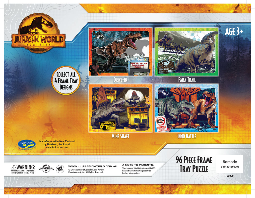 Jurassic World Dominion: Frame Tray Puzzles (4x96pc) Board Game