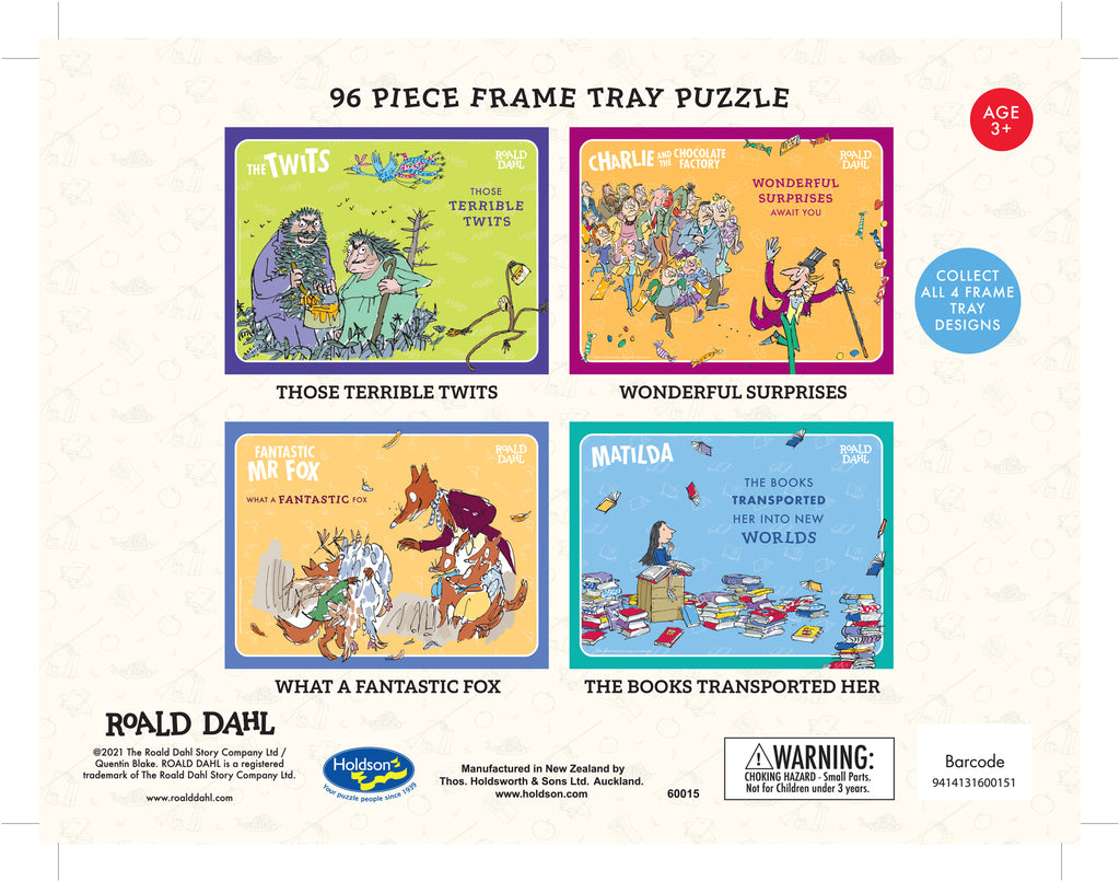 Roald Dahl: Frame Tray Puzzles (4x96pc) Board Game