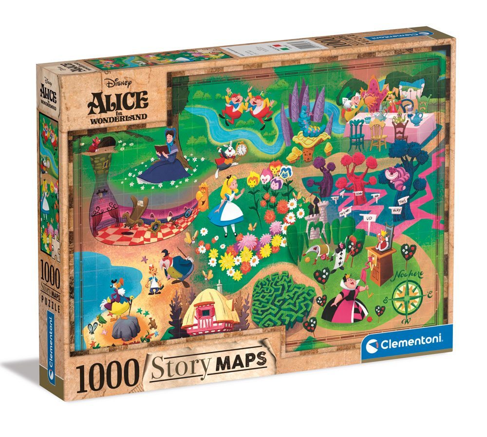 Clementoni: Story Maps - Disney's Alice in Wonderland (1000pc Jigsaw) Board Game
