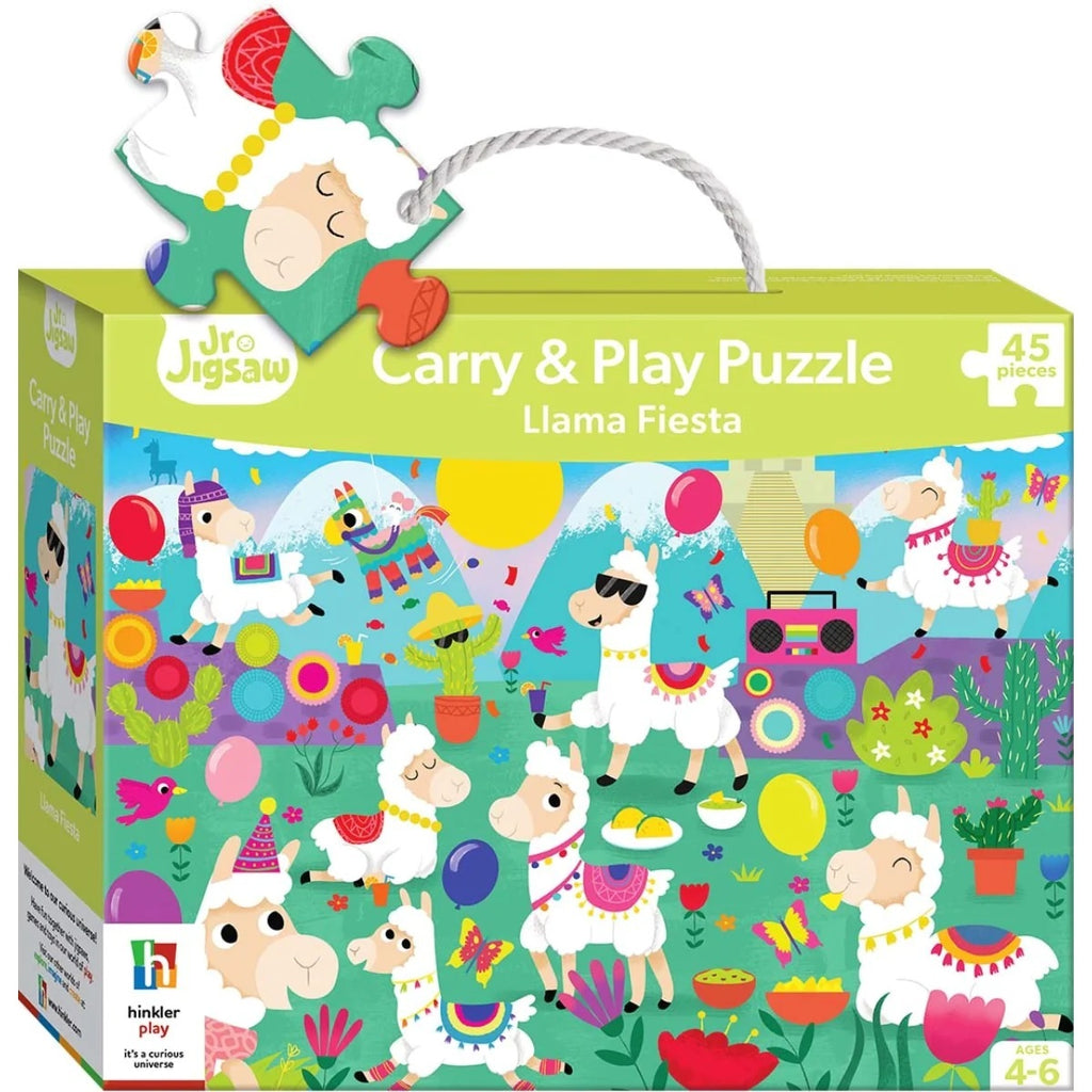 Jr Jigsaw: Carry & Play Puzzle - Llama Fiesta (45pc) Board Game