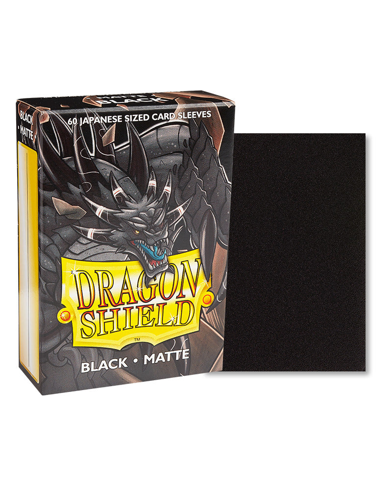 Dragon Shield: Matte Black Sleeves - Japanese Size