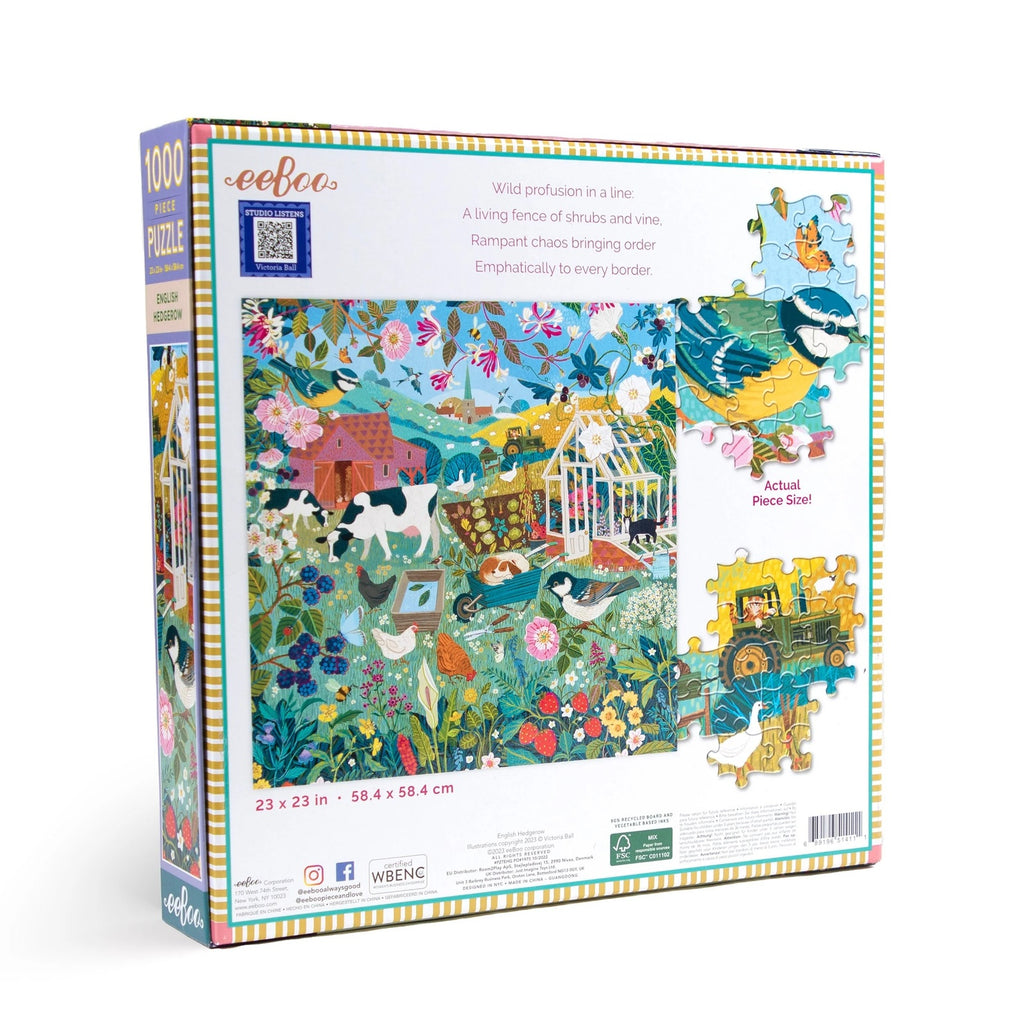 eeBoo: English Hedgerow (1000pc Jigsaw) Board Game