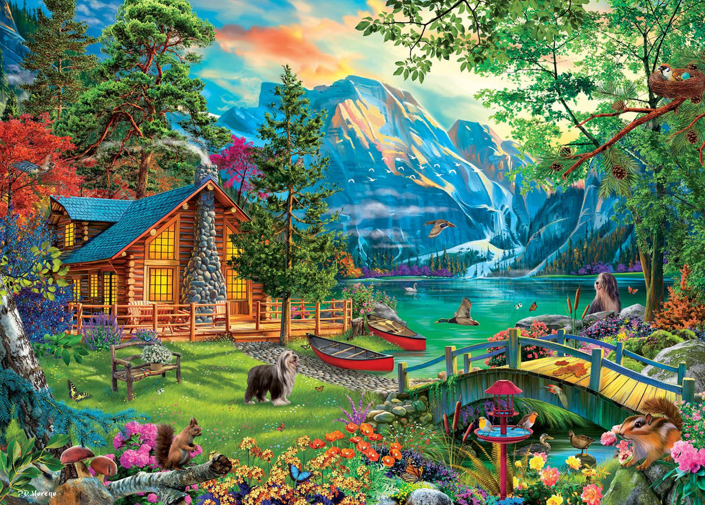 The Water's Edge: Mountain Lake Lodge (1000pc Jigsaw) Board Game
