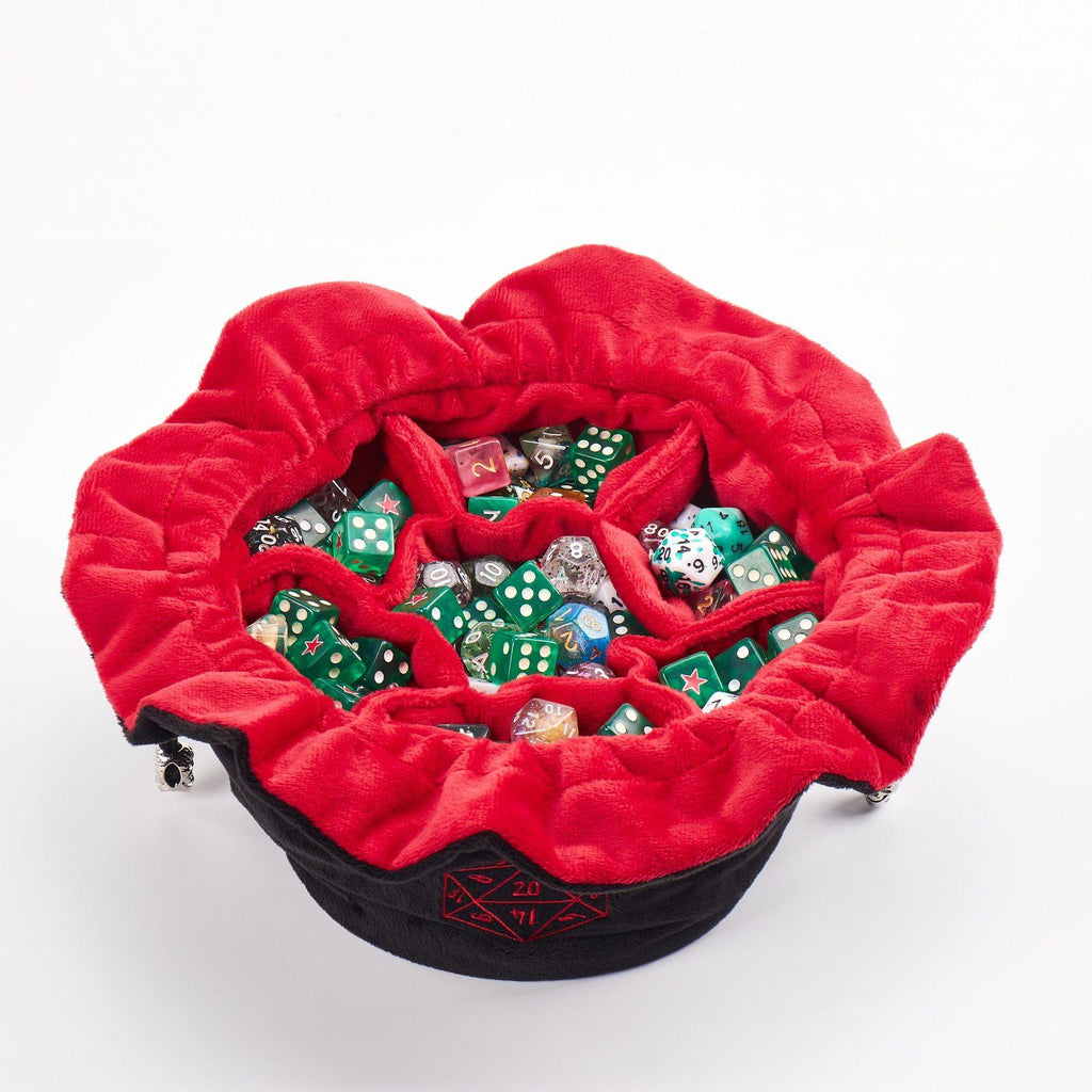 D20 Velvet Dice Bag (Red)