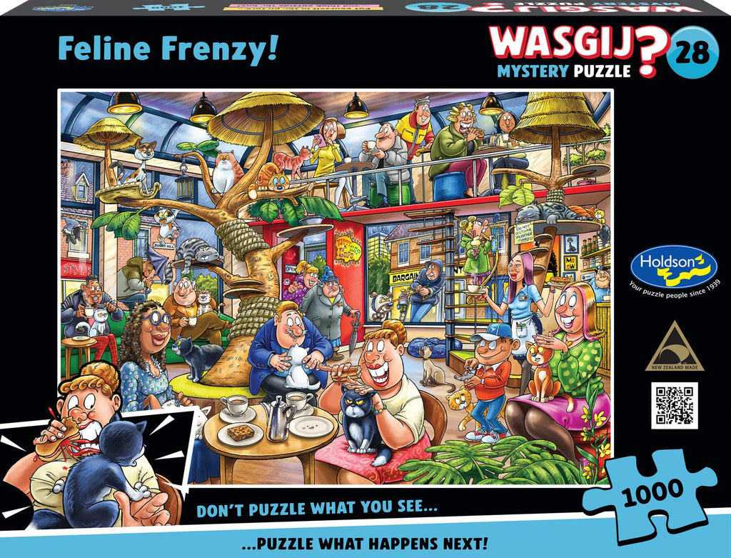 Wasgij Mystery #28: Feline Frenzy Puzzle (1000pc Jigsaw) Board Game