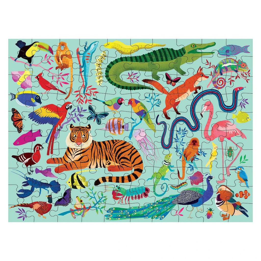 Mudpuppy: Animal Kingdom - Double-Sided Puzzle (100pc Jigsaw) Board Game